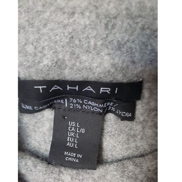 Gray Tahari Cashmere Blended Turtle Neck Sweater - Picture 4 of 4